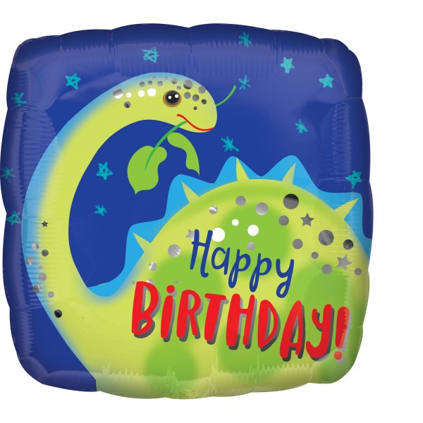 Standard Brontosaurus Happy Birthday Folienballon (inkl. Heliumfüllung)