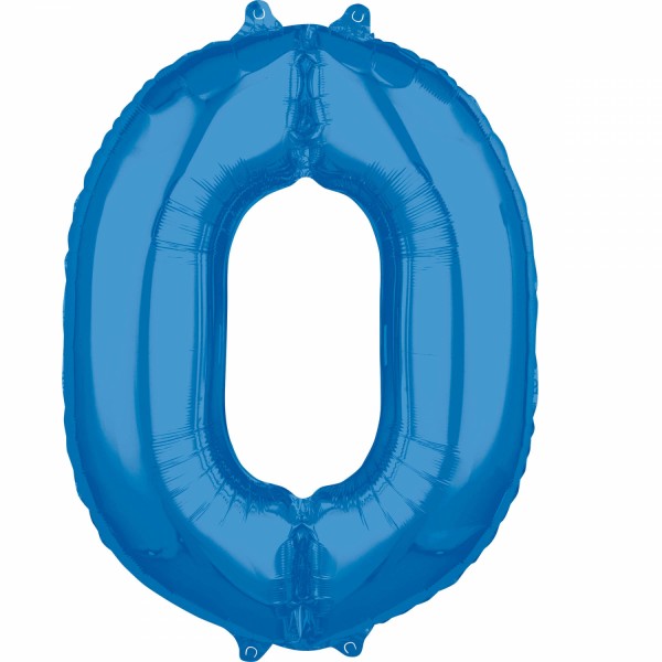 Zahl 0 Blau Folienballon (inkl. Heliumfüllung)