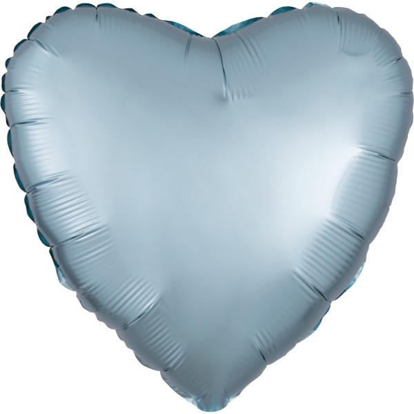 Herz Folienballon (inkl. Heliumfüllung) Satin Luxe Pastel-Blau