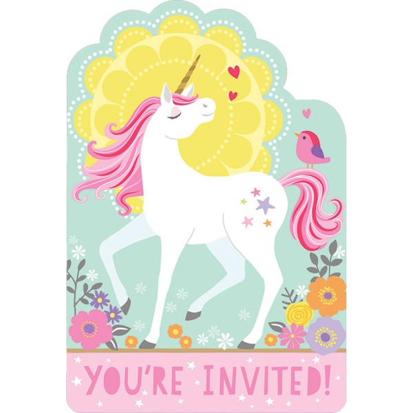 Einladungskarten &amp; Umschläge &amp; Sticker Magical Unicorn Papier (8 Stk.)