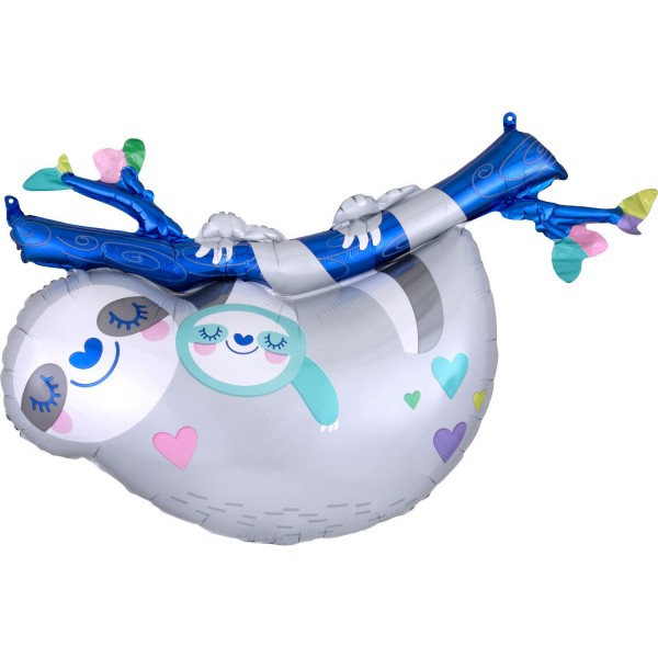 Supershape Mami und Baby Faultier Folienballon (inkl. Heliumfüllung)