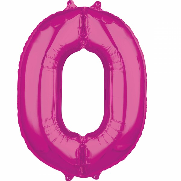 Zahl 0 Pink Folienballon (inkl. Heliumfüllung)