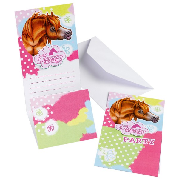 Einladungskarten &amp; Umschläge Charming Horses 2 Papier (6 Stk.)