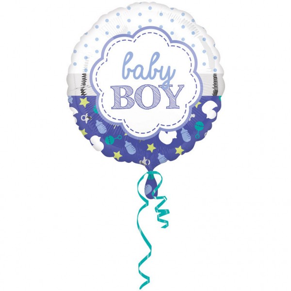 Standard Baby Boy Muschel Folienballon (inkl. Heliumfüllung)