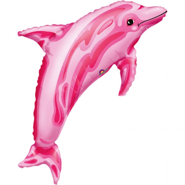 SuperShape Delfin rosa Folienballon (inkl. Heliumfüllung)