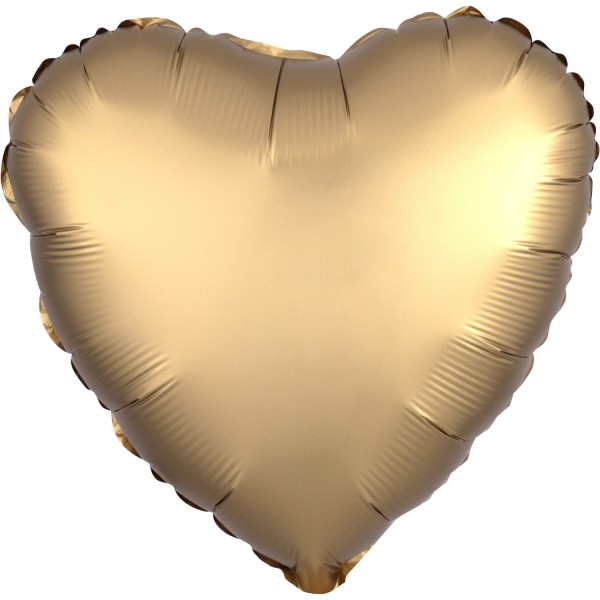 Standard &quot;Satin Luxe Gold&quot; Folienballon Herz, (inkl. Heliumfüllung)