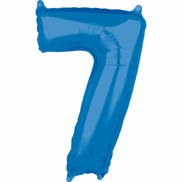 Zahl 7 Blau Folienballon (inkl. Heliumfüllung)