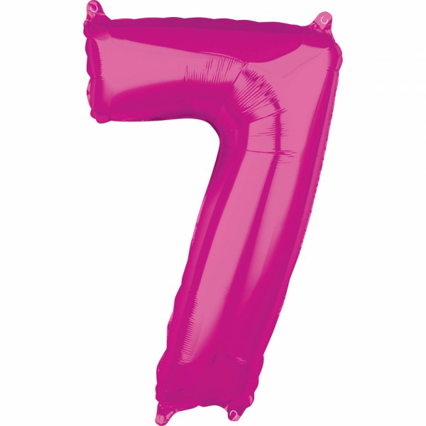 Zahl 7 Pink Folienballon (inkl. Heliumfüllung)