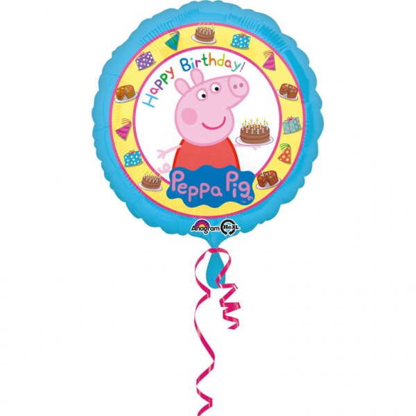 Standard &quot;Peppa Pig Happy Birthday&quot; Folienballon (inkl. Heliumfüllung)