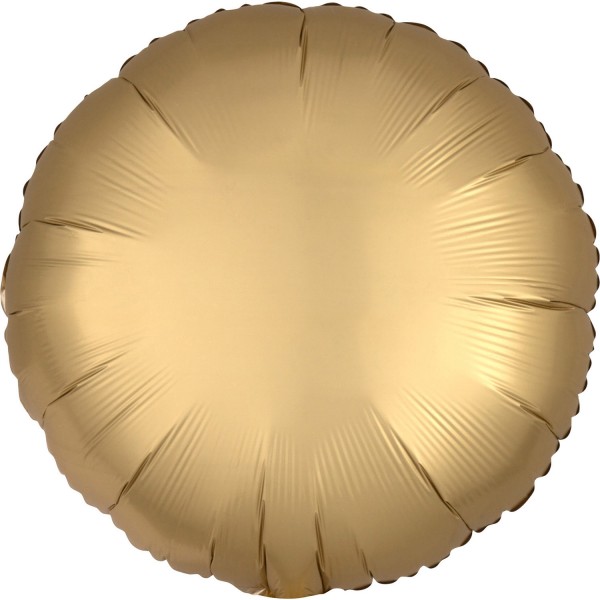 Standard &quot;Satin Luxe Gold&quot; Folienballon Rund, 43cm (inkl. Heliumfüllung)