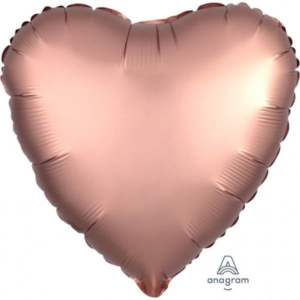 Standard &quot;Satin Luxe Rose Copper&quot; (inkl. Heliumfüllung) Folienballon Herz