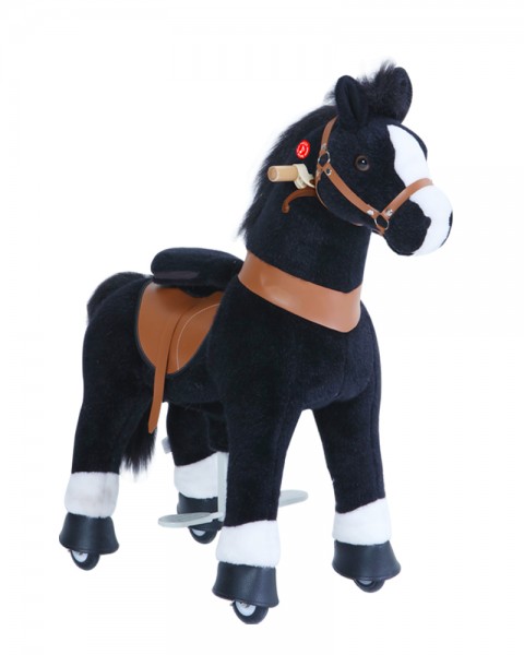 PonyCycle Pferd mit Sound und Bremse schwarz für 4-9 Jahre (Ux426)