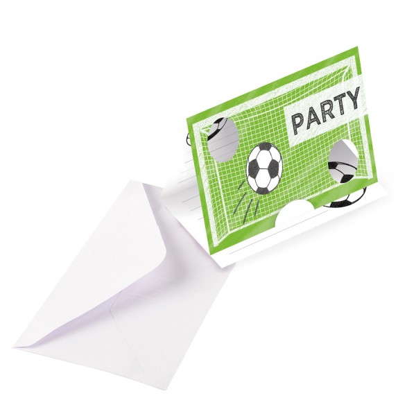 Einladungskarten &amp; Umschläge Kicker Party Papier (8 Stk.)