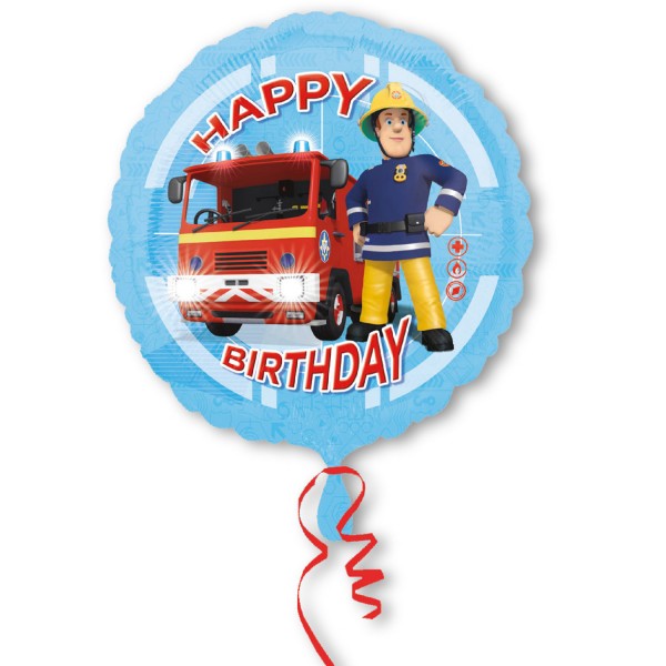 Standard Feuerwehrmann Sam Happy Birthday Folienballon (inkl. Heliumfüllung)