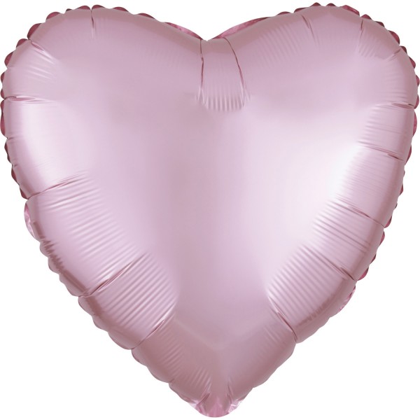 Herz Folienballon (inkl. Heliumfüllung) Satin Luxe Pastel-Pink